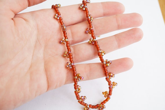 Pretty Single Strand Vintage Seed Bead Necklace, 1960's Bead