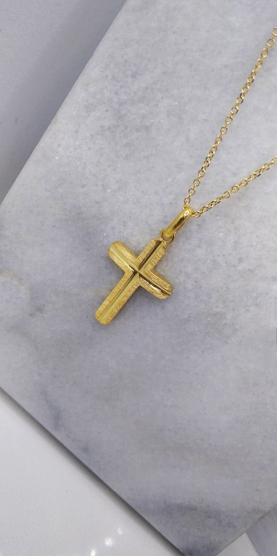 Greek Orthodox Boys Christening Cross 14k Gold greece Baptism Gold
