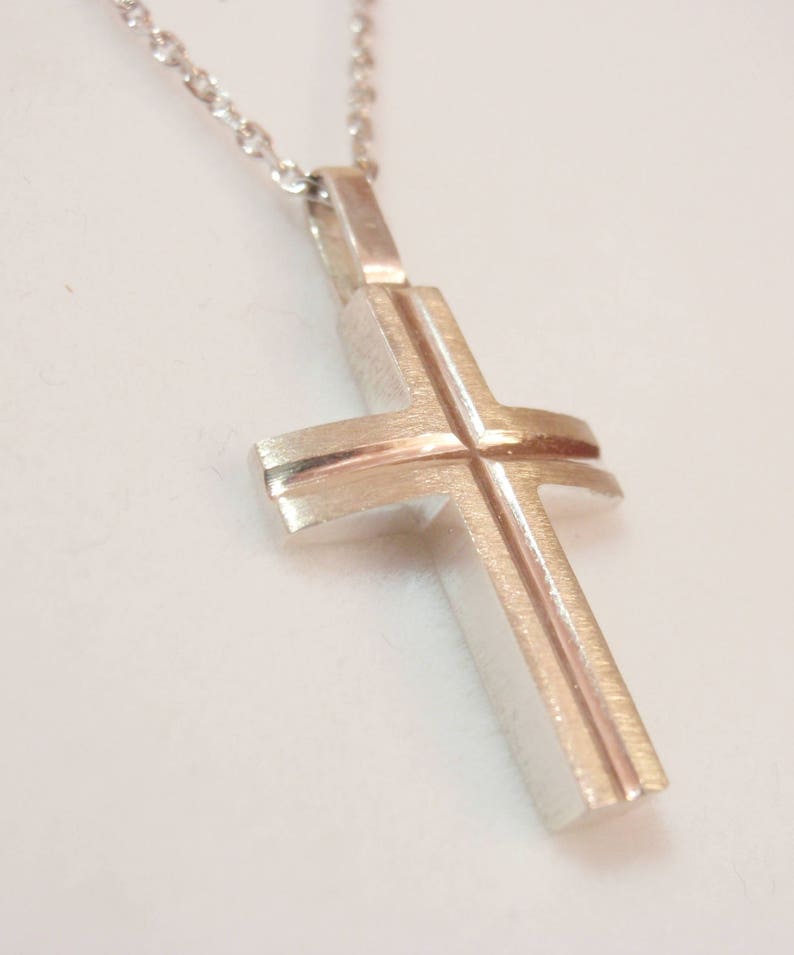 White Solid Gold Cross 14k Men's Gold Cross Baptism Gold - Etsy