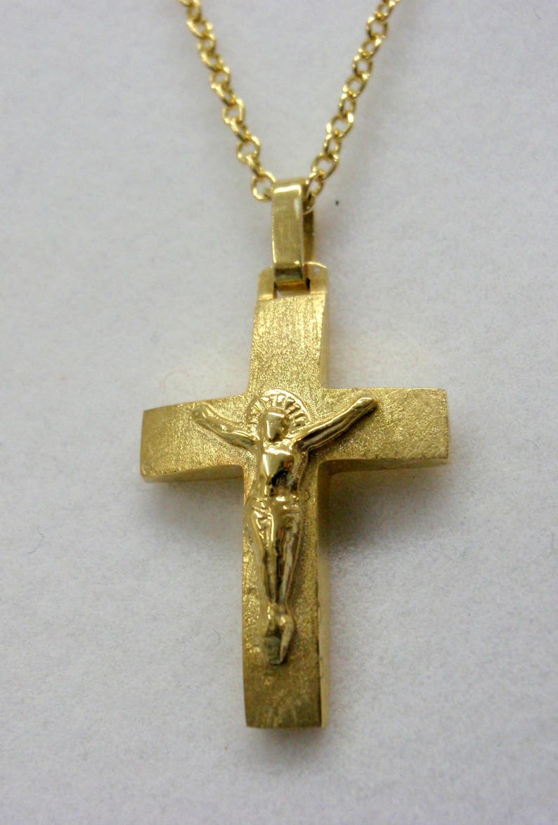 Baptism Gold 14k Gross With Crusified Baptism Gold Cross - Etsy