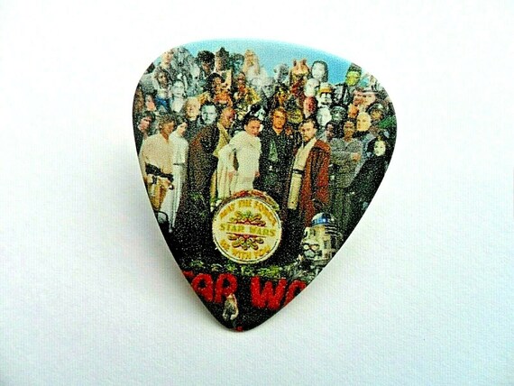 Metallica Black Print on white guitar pick plectrum Pin Badge Lapel Tie