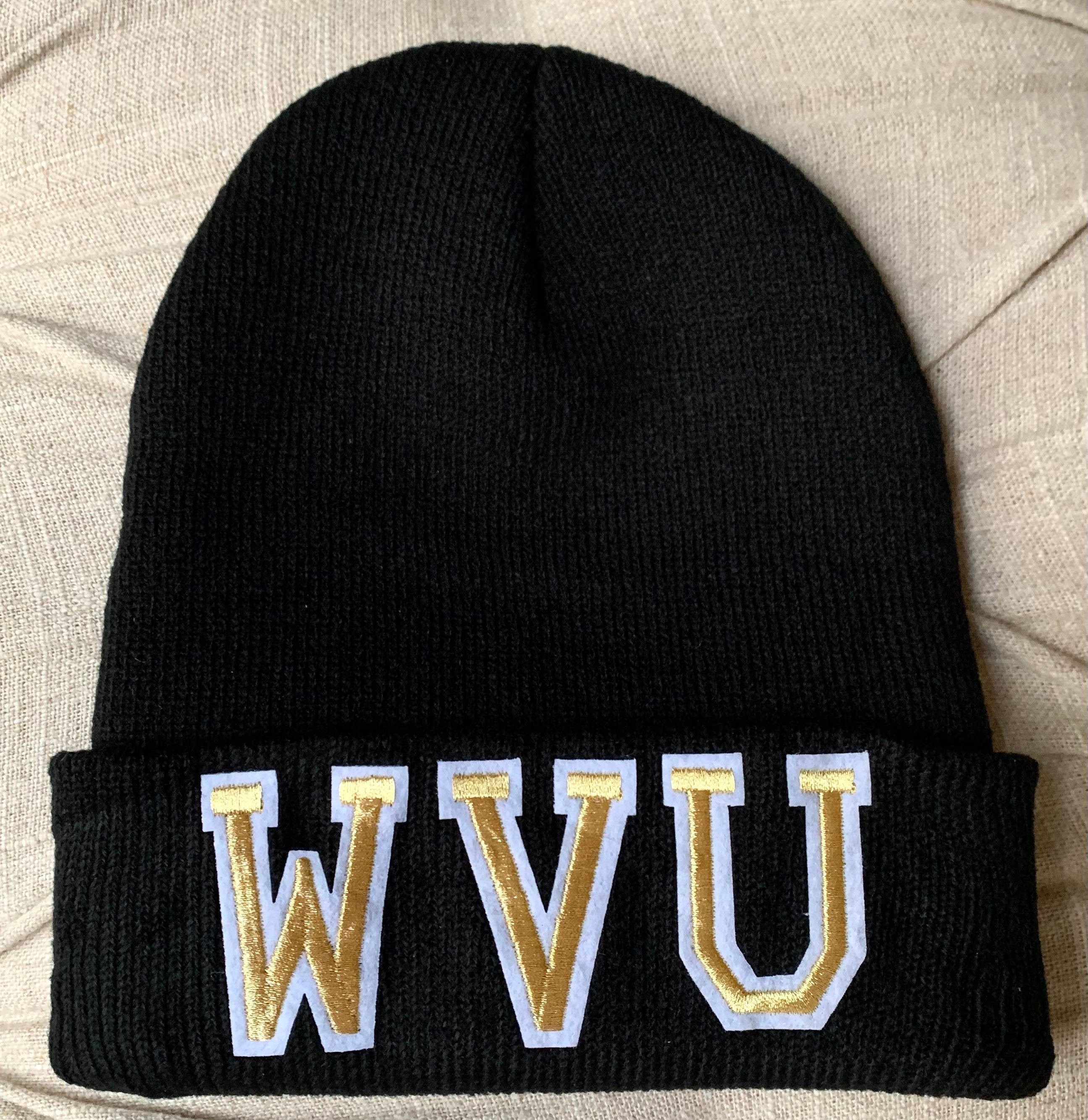 Gold Letter Patch Beanie Hat | Etsy