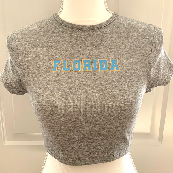 Florida Gator Crop Blue Tshirt Etsy