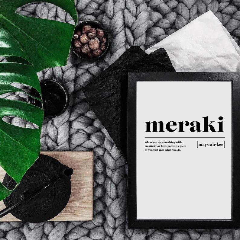 Meraki meraki definition printable Greek quote greek wall | Etsy