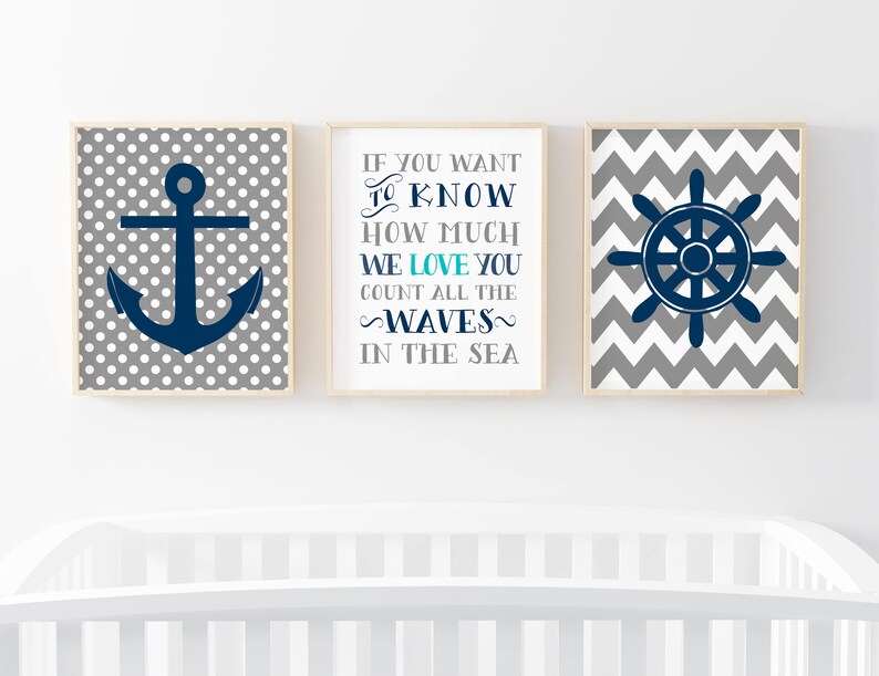 Nautical nursery decor Nautical nursery art Nautical nursery Etsy