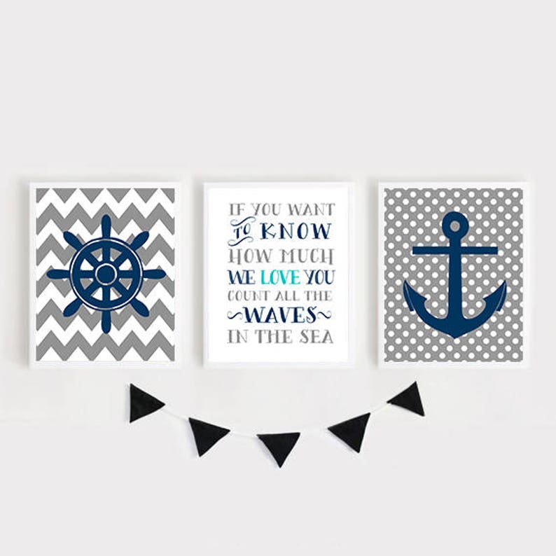 Nautical nursery decor Nautical nursery art Nautical nursery Etsy