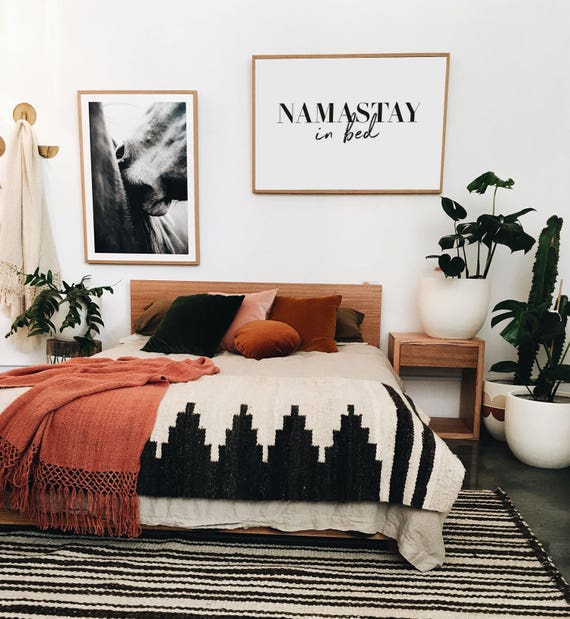 Bedroom Wall Art Namastay In Bed Bedroom Posters Modern Minimalist Art Scandinavian Print Typography Print Namaste Wall Art 24x36 Art