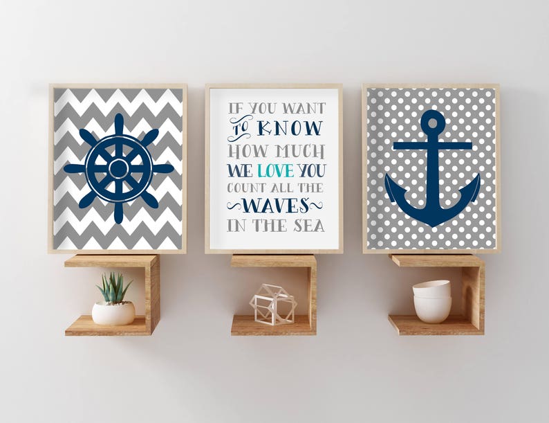 Nautical nursery decor Nautical nursery art Nautical nursery Etsy