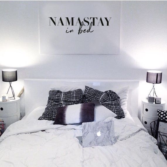 Bedroom Wall Art Namastay In Bed Bedroom Posters Modern Minimalist Art Scandinavian Print Typography Print Namaste Wall Art 24x36 Art