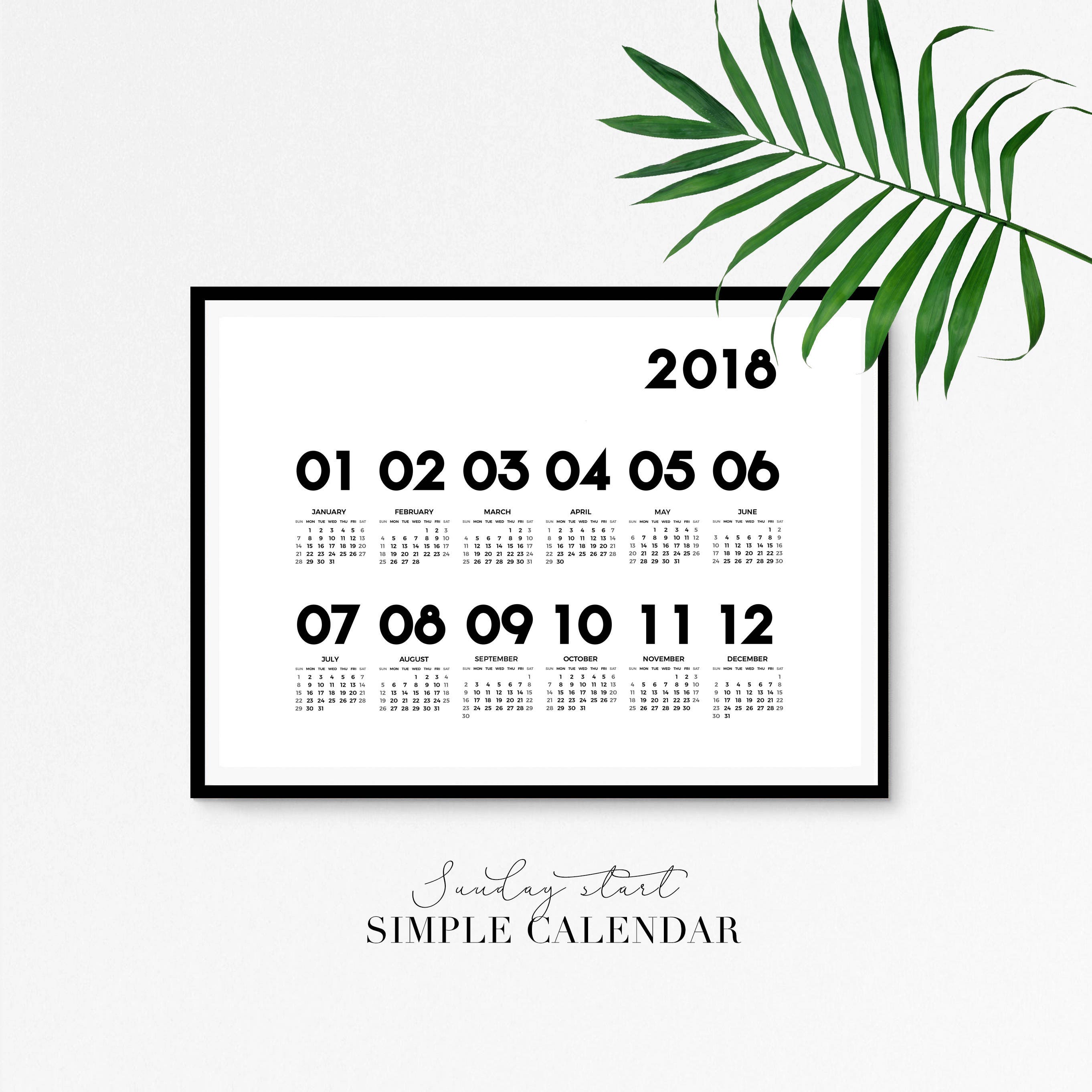 Printable Calendar 2018 11x14 Calendar 2018 2018 Calendar