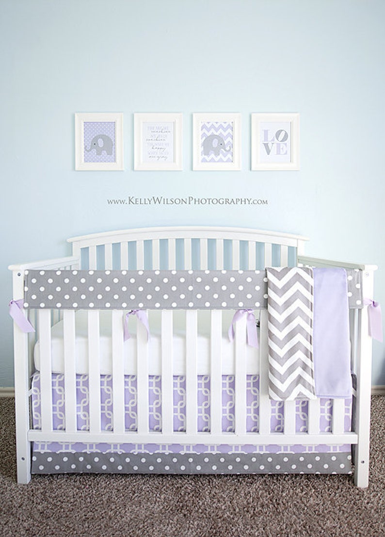 Gray Lavender Elephant Nursery decor Elephant Nursery art Etsy