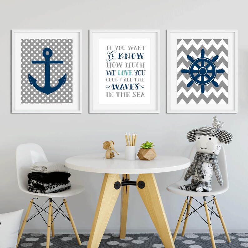 Nautical nursery decor Nautical nursery art Nautical nursery Etsy