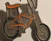 Cool 1960s Schwinn Stingray quot Orange Krate quot Bicycle Pin, Great Shape, Kustom Kulture