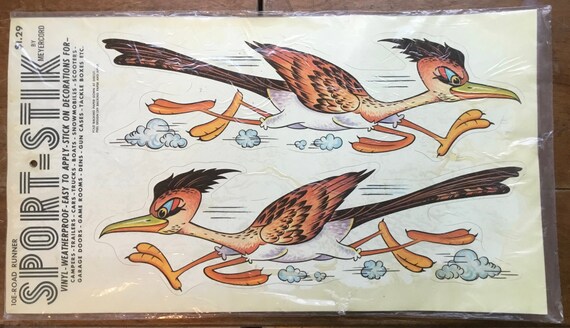 1960 S 70s Deadstock Road Runner Sport Stik Decals Cool Kustom Kulture Roadrunner Hot Rod Style Nice Packaging Display Or Stick