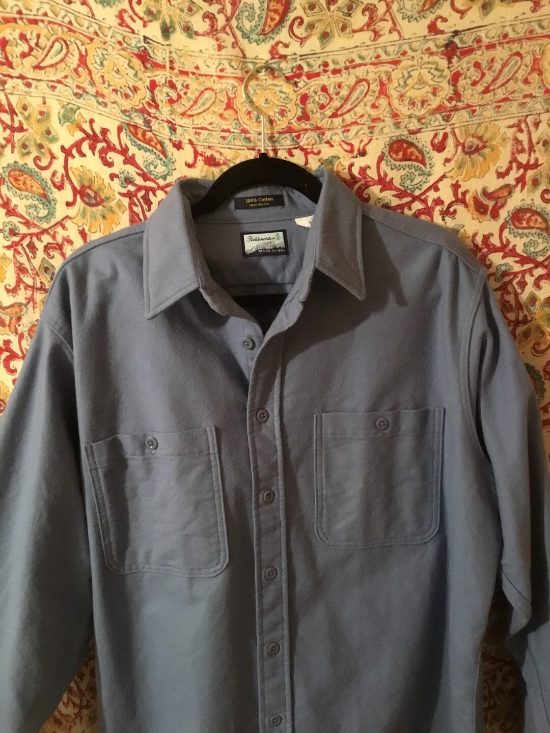 Deadstock 1970s /80s Mens 100% Cotton Long Sleeve Flannel Fell - Etsy