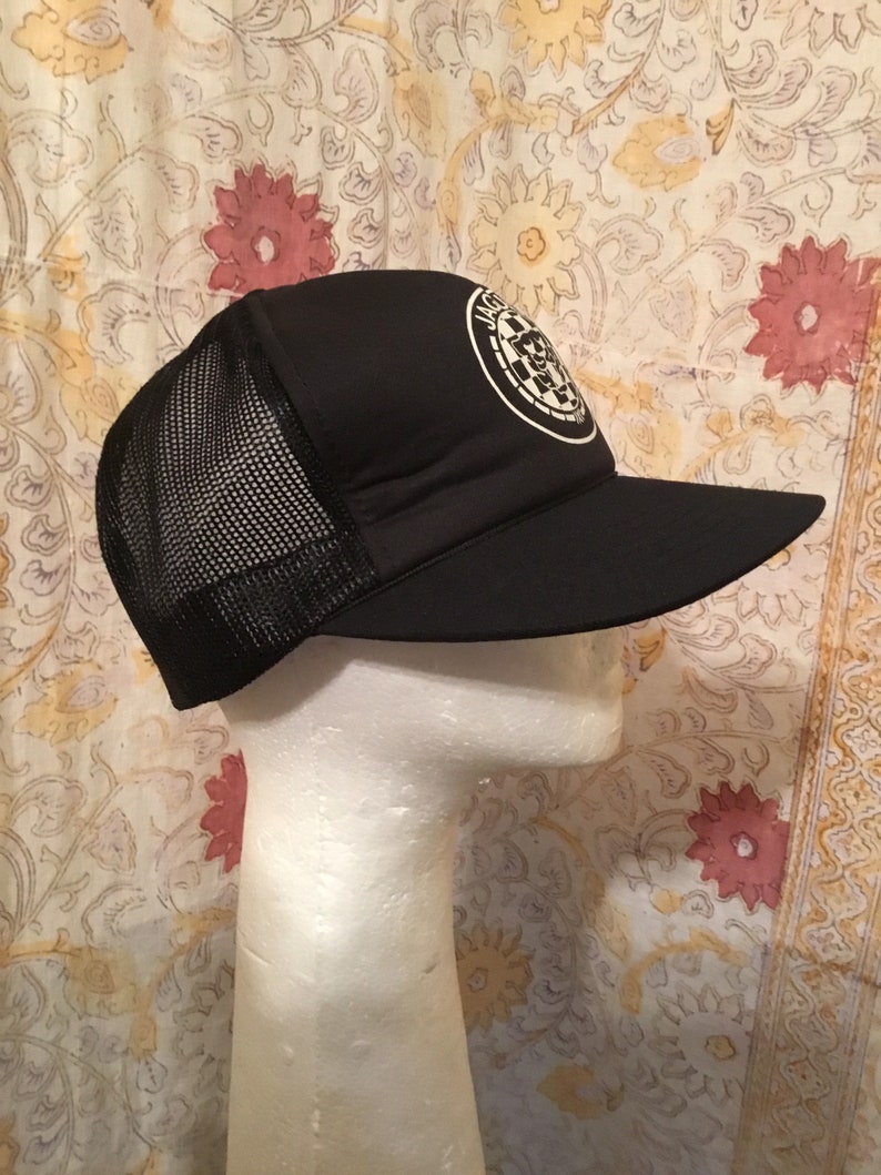 Like New! Deadstock 1970s80s Black \u201cJAGUAR\u201d Mesh Trucker Hat Excellent Shape