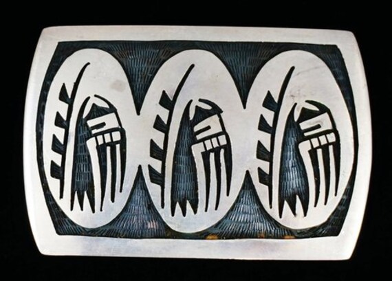 Item 290f Vintage Hopi Longhair Kachina Silver Overlay 1993 Etsy