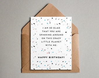 Terrazzo Print Birthday Card - Printable Modern Birthday Greeting - Birthday Card for Friends, Coworkers, Family - Terrazzo Mid Century