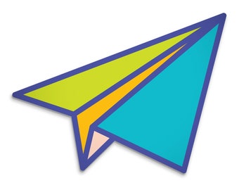 Paper Plane Sticker - 3 Inch Paper Airplane Sticker - Vinyl Weatherproof Decal - Origami