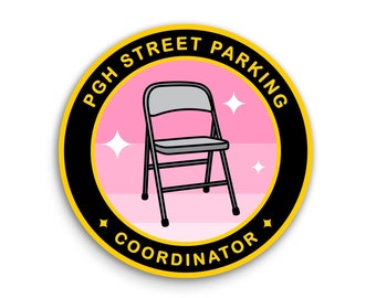 Pegatina de Pittsburgh - Insignia de mérito de la silla de estacionamiento de Pittsburgh de 2 pulgadas - Pegatina de vinilo resistente a la intemperie - Pegatina de recuerdo para portátil Yinzer