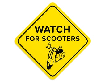 Watch for Scooters Sticker - 3 Inch Vinyl Waterproof Decal - Vespa Sticker