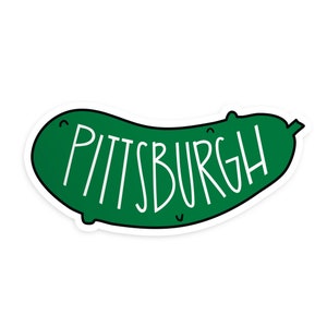Pittsburgh Pickle Sticker - 3 Inch Pittsburgh Souvenir - Pittsburgh Laptop Sticker - I Love Pittsburgh Yinzer Gift - Fun Party Favor