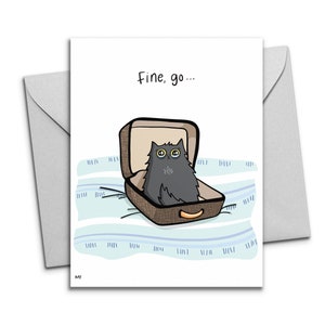 Printable Sad Cat Goodbye Card Farewell Digital Greeting Card Sad Youre Leaving Card for Coworkers Friends Instant Download Card image 1