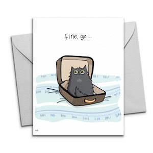 Carte d'adieu imprimable chat triste - carte de voeux numérique d'adieu - carte triste de votre départ pour collègues + amis - carte à téléchargement immédiat