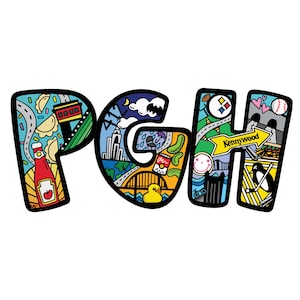 Pittsburgh Bumper Sticker - Weatherproof Vinyl Sticker - Large PGH Sticker - Pittsburgh Gift and Souvenir for Yinzers