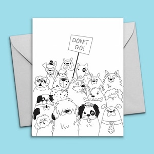 Tarjeta de despedida imprimible - Los perros lindos no se van - De parte de todos nosotros - Tarjeta de despedida con descarga digital