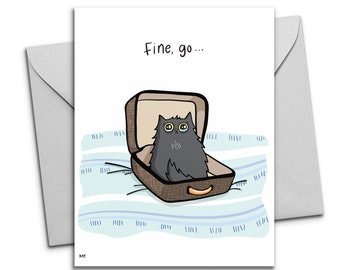 Printable Sad Cat Goodbye Card - Farewell Digital Greeting Card - Sad You’re Leaving Card for Coworkers + Friends - Instant Download Card