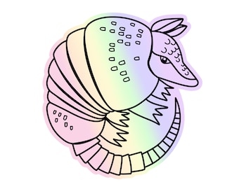 Armadillo Sticker - 3 Inch Holographic Weatherproof Vinyl Sticker for Laptops and Waterbottles