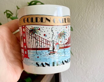 Vintage 80s San Francisco Mug - Cool Retro California Gift - Golden Gate Bridge Coffee Cup - SF Souvenir 1980s