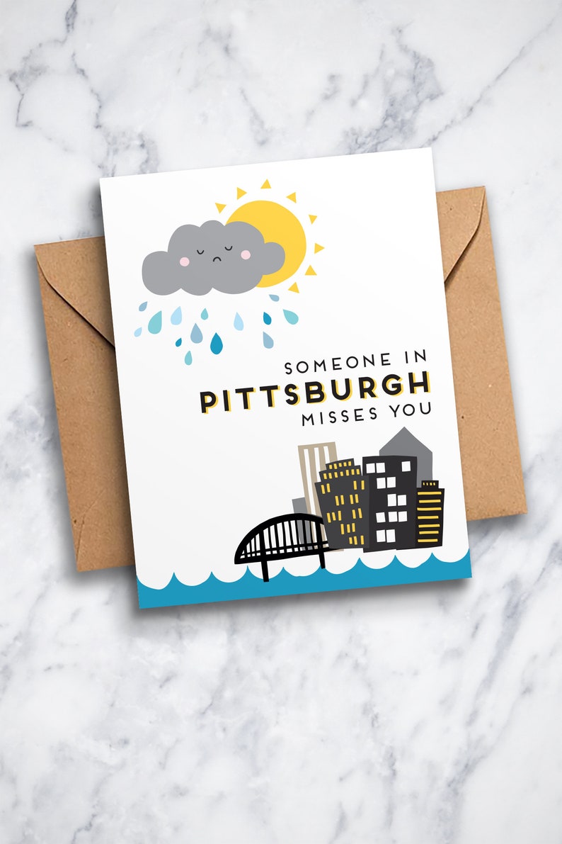 Pittsburgh Greeting Card Printable Someone Misses You in Pittsburgh Card Goodbye Card from Pittsburgh Made in Pittsburgh Download image 8