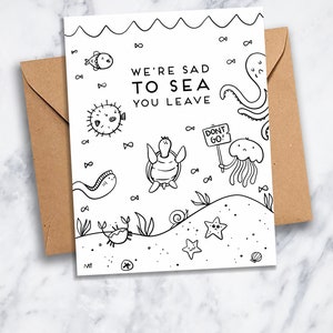 Printable Don't Go Goodbye Greeting Card From All of Us Coworker Leaving Say Farewell Instant Download Black and White Card image 3