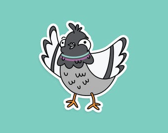 Cute Pigeon Sticker - Vinyl Weatherproof Decal for Pigeon Lovers - Laptop or Water Bottle Sticker - 3 Inch Die Cut