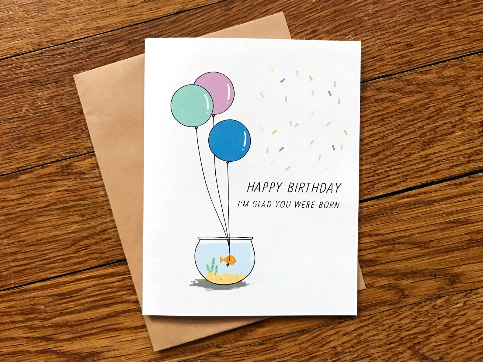 Fish Bowl Birthday Card Printable Happy Birthday Card - Etsy