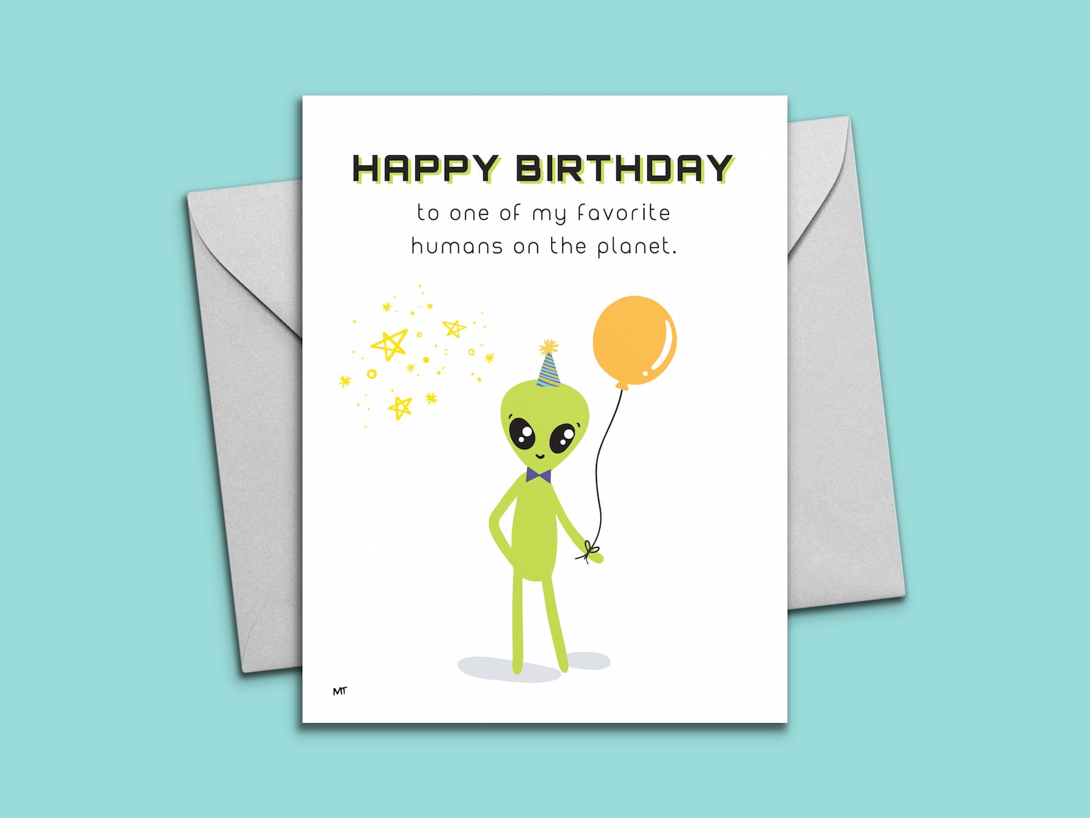 Printable Alien Happy Birthday Card Happy Birthday to My | Etsy