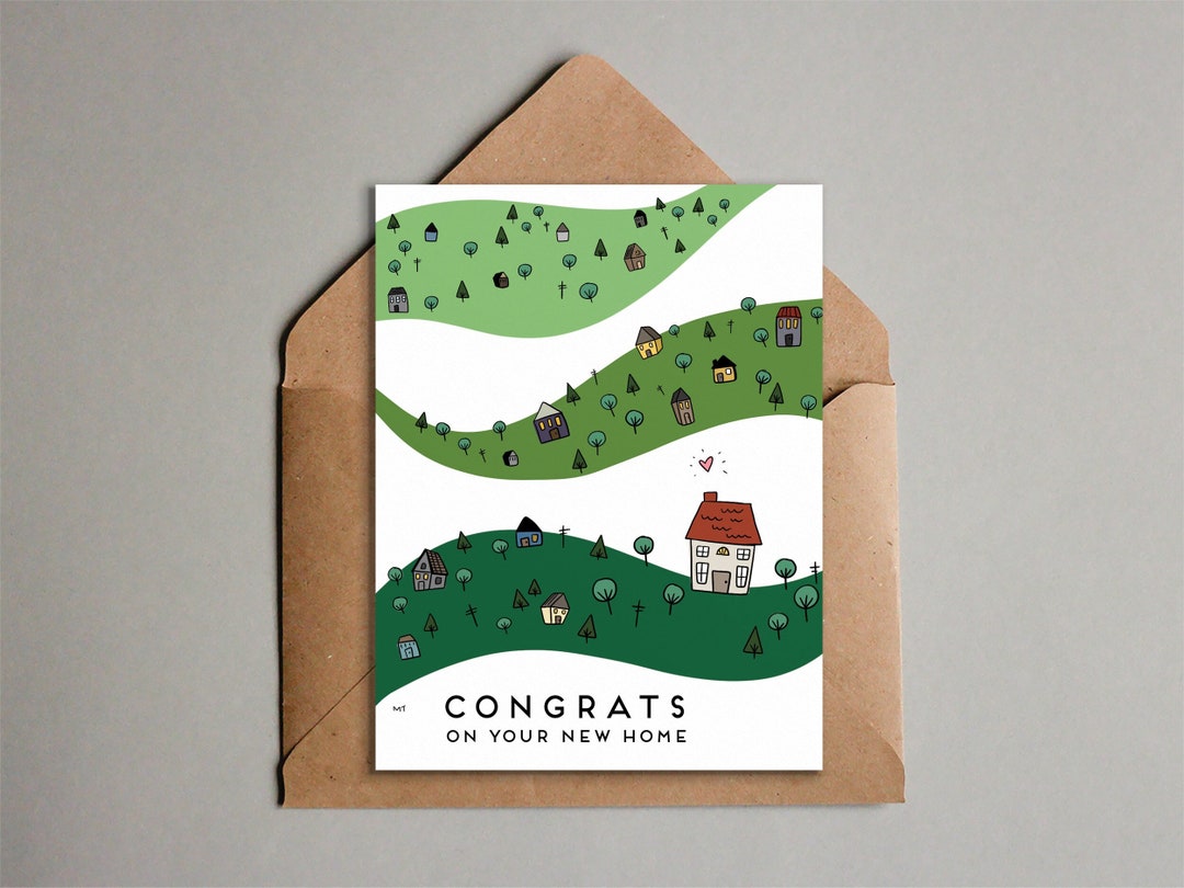 New Home Congrats Greeting Card Printable Congratulations Etsy