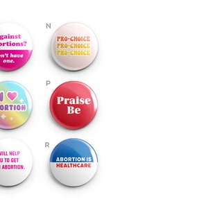 Pro Choice Womens Rights Pins and Magnets Handmade 1 Inch Buttons Mix & Match Buttons image 2