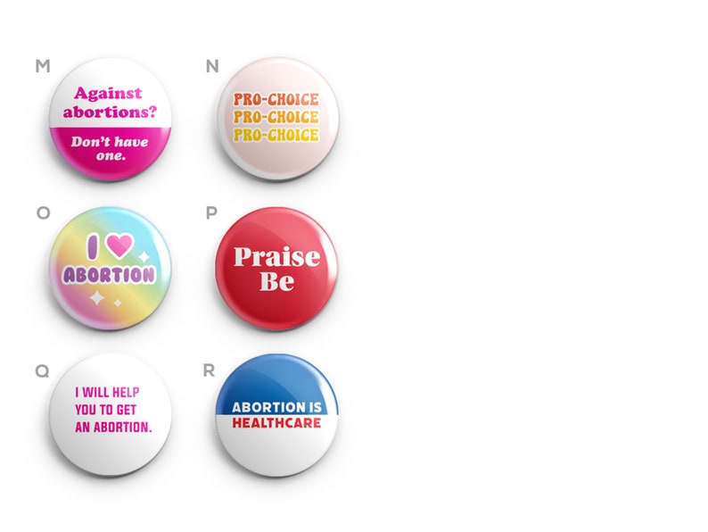 Pro Choice Womens Rights Pins and Magnets Handmade 1 Inch Buttons Mix & Match Buttons image 2