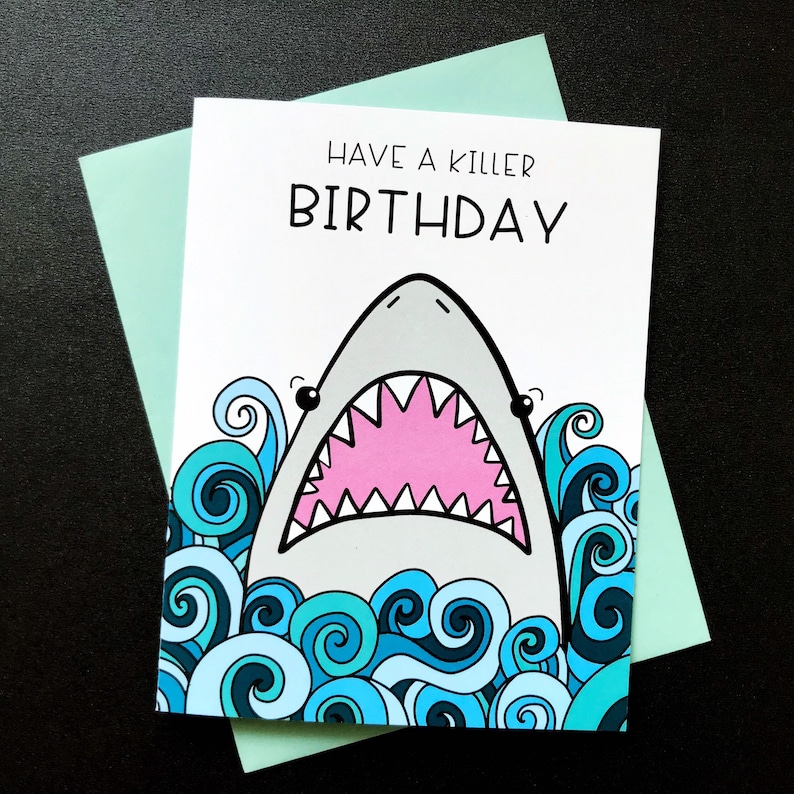 Fun Shark Birthday Card Printable Shark Card for Kids | Etsy