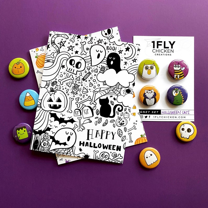 Black and White Halloween Card Printable Happy Halloween - Etsy