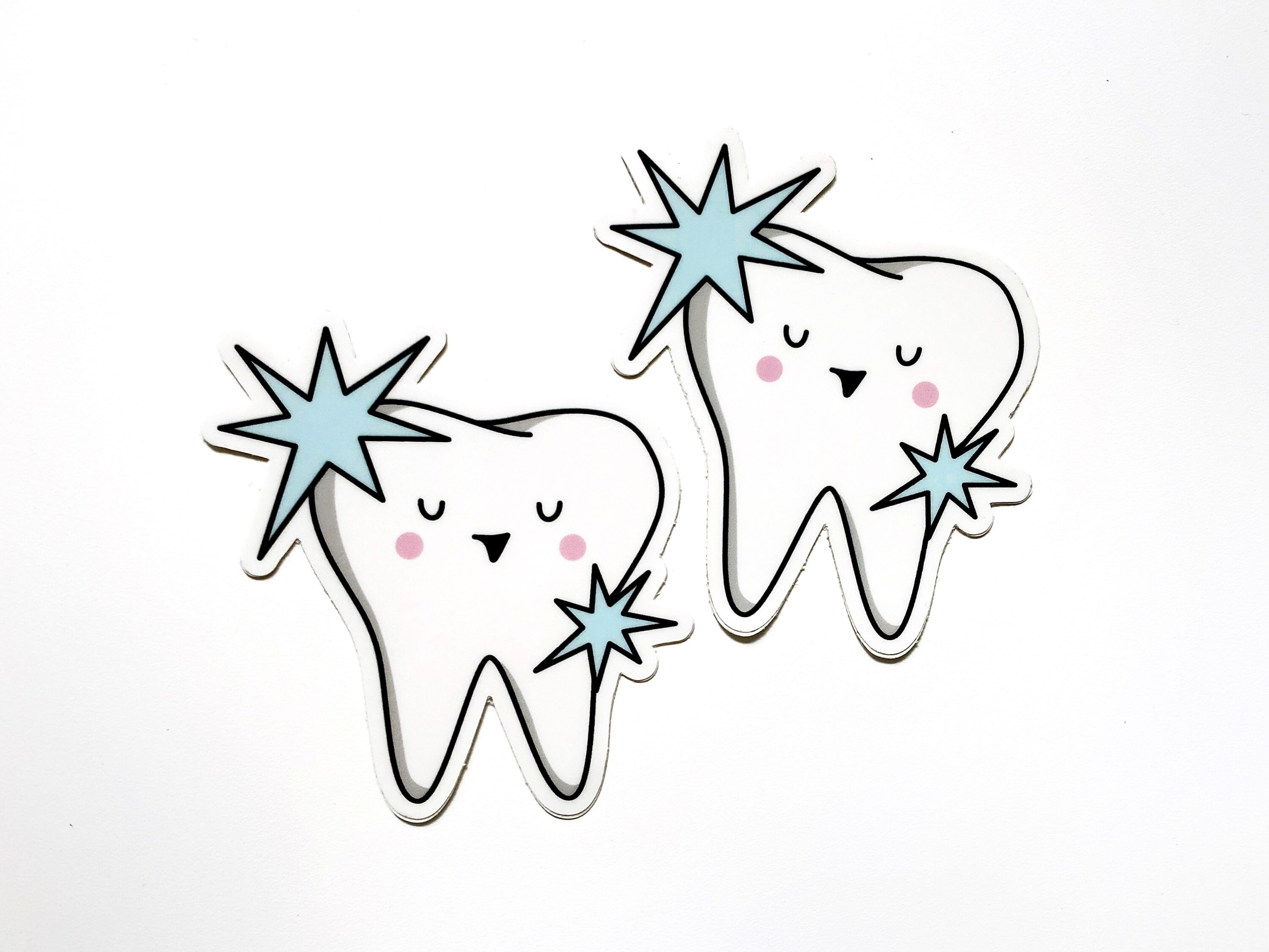 Tooth Sticker Copy Cute Tooth Sticker - 3 Inch Vinyl Weatherproof Decal - Gift for ...