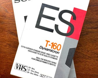 3 SONY ES T-160 Dynamicron Extra Superior Premium Grade VHS Video Tapes - 8 hours - Brand New, Factory Sealed