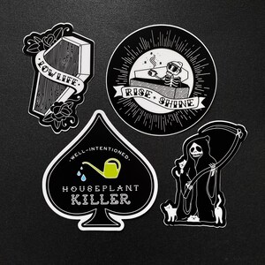 Cute Goth Punk Skeleton Reaper Stickers by 1flychicken