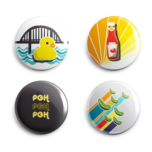 Pittsburgh Pins or Set Retro Pittsburgh Designs Etsy
