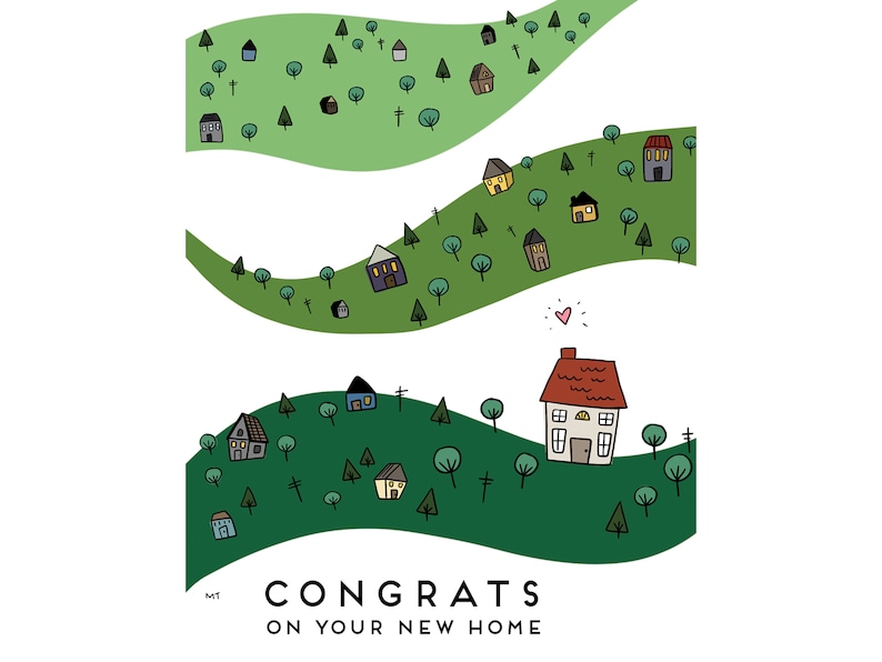 New Home Congrats Greeting Card Printable Congratulations - Etsy