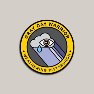 Pittsburgh Sticker Funny PGH Weather Merit Badge 2 Inch Vinyl Weatherproof Decal image 2