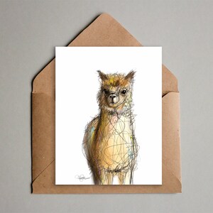 Cartão de Lhama para Imprimir - Download Instantâneo - Alpaca Art - Cartão de Nota de Lhama para Imprimir para Todas as Ocasiões - Nota de Animal Fofo